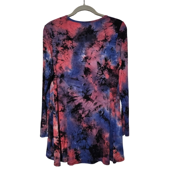 VOCAL Tunic Top Womens Small Purple Blue Pink Tie Dye Studded Boho USA Fairy Y2K - Picture 8 of 14